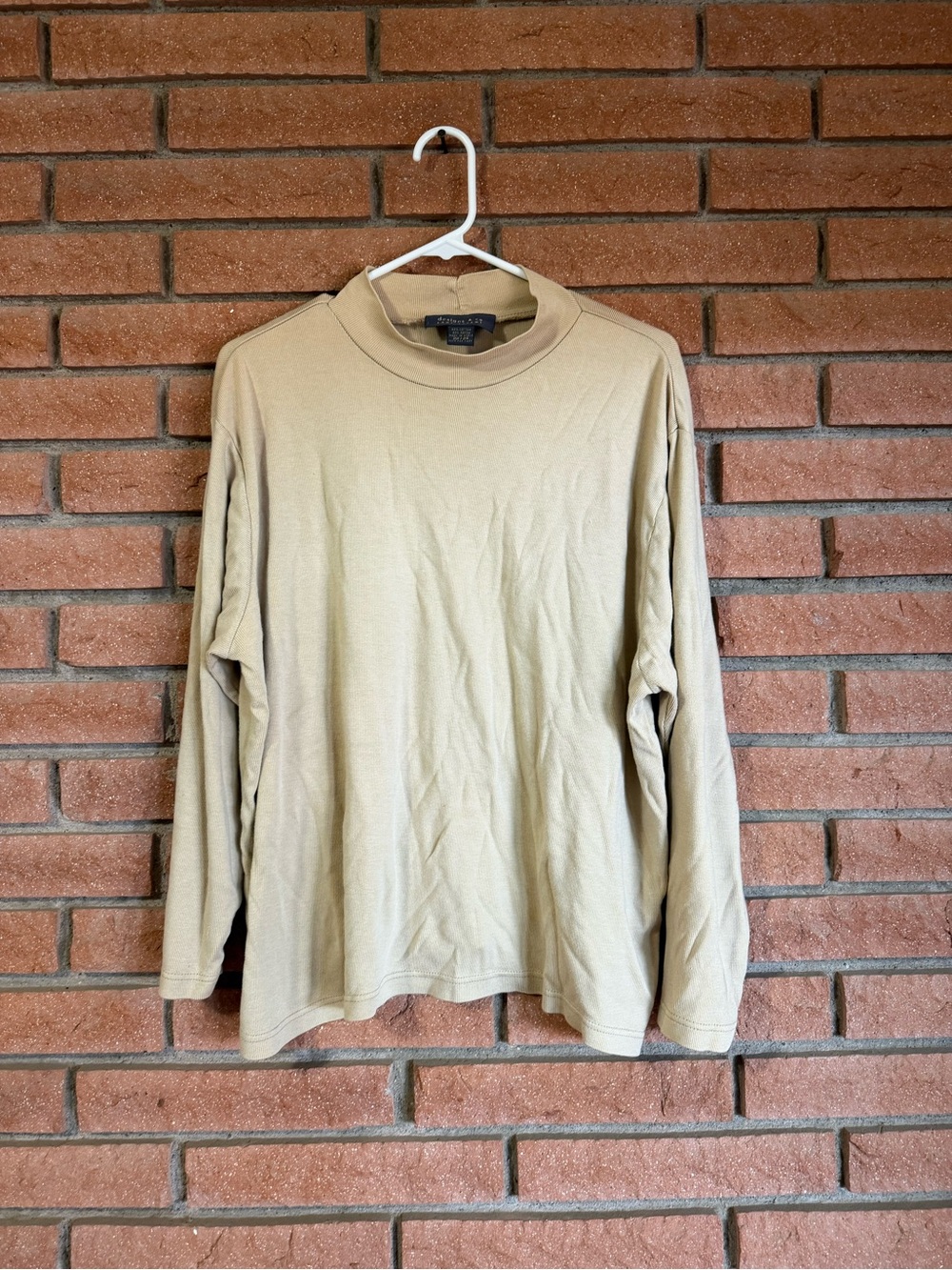 Lane Bryant Long-Sleeve Crewneck Shirt in Khaki